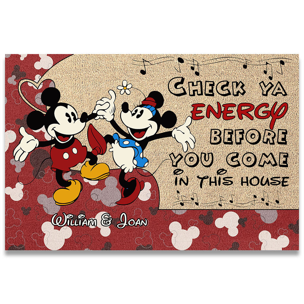 Check Ya Energy - Personalized Couple Mouse Doormat