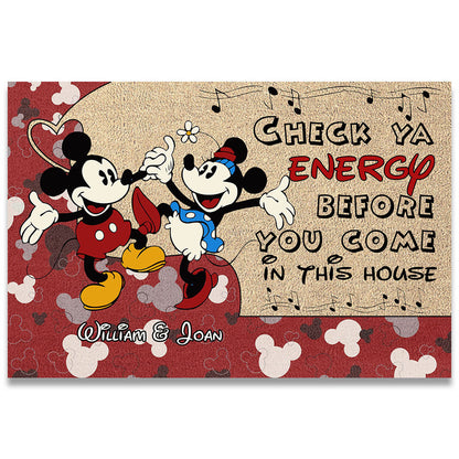 Check Ya Energy - Personalized Couple Mouse Doormat