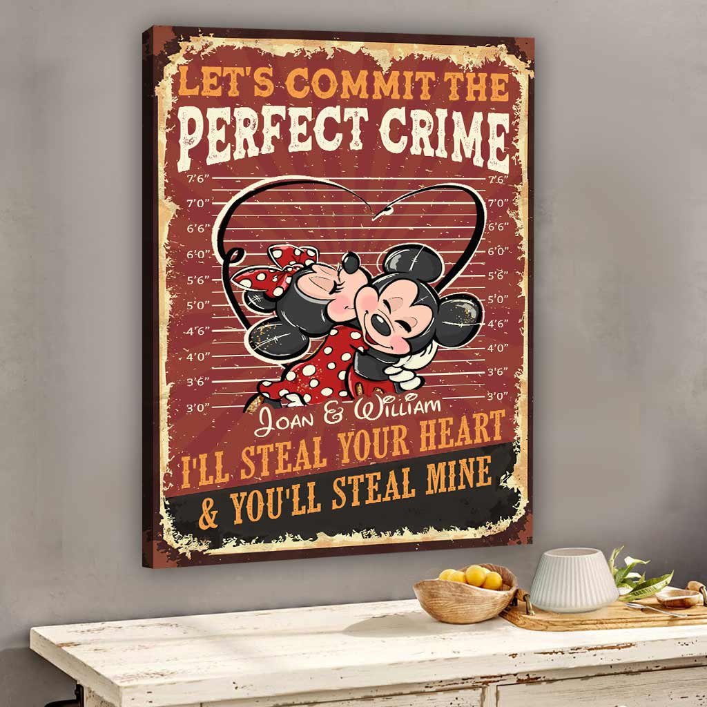 Let's Commit The Perfect Crime - Personalized Couple Mouse Canvas And Poster