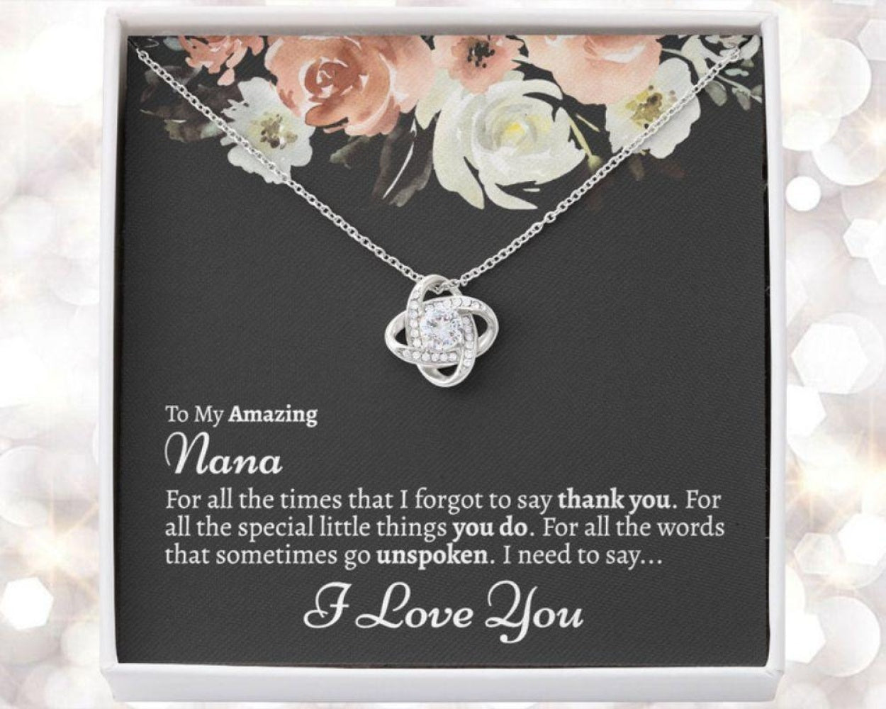 For Nana From Granddaughter - Grandma Love Knot Necklace 0921