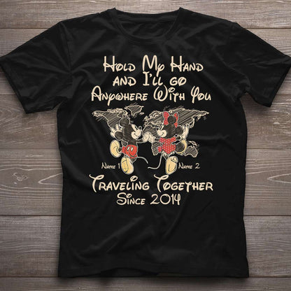 Hold My Hand - Personalized Couple Mouse T-shirt and Hoodie