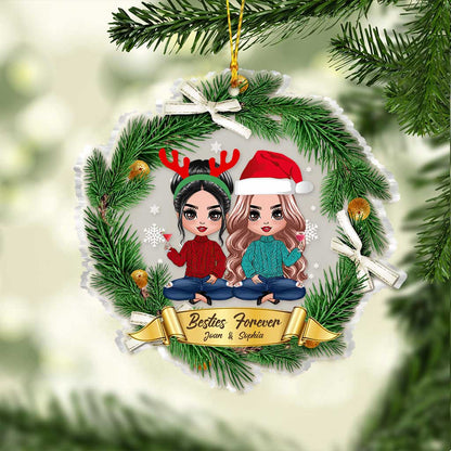 Besties Forever - Personalized Christmas Bestie Transparent Ornament