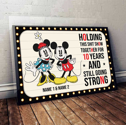 Holding This Show Together - Personalized Couple Mouse Poster With 3D Pattern Print