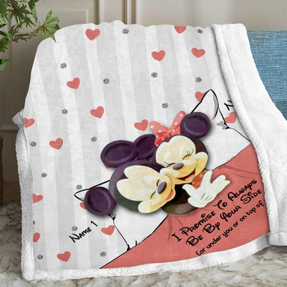 I Promise To Always Be By Your Side - Personalized Couple Mouse Blanket