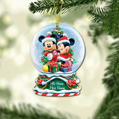Magic Couple Christmas - Personalized Christmas Mouse Transparent Ornament