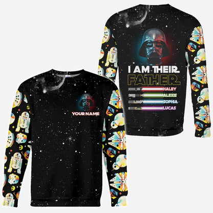 I Am Their Father - Personalized Father's Day The Force All Over T-shirt and Hoodie