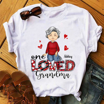 One Loved Grandma - Personalized Valentine Grandma T-shirt and Hoodie