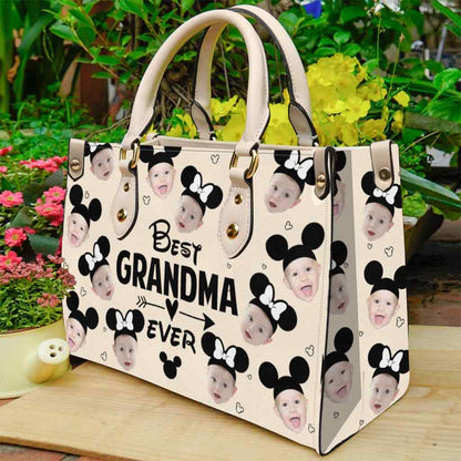 Best Grandma Ever - Personalized Mouse Leather Handbag