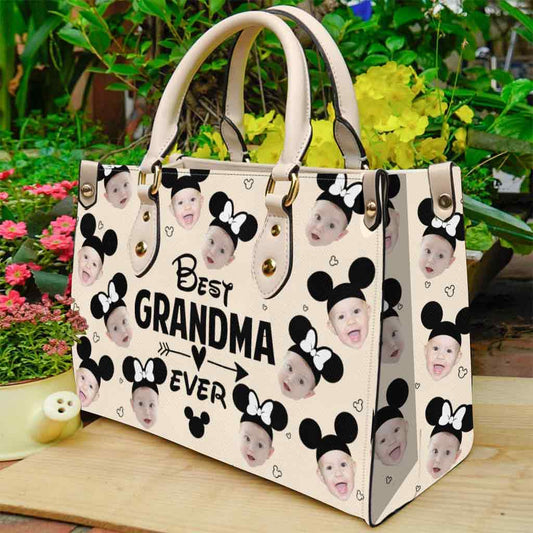 Best Grandma Ever - Personalized Mouse Leather Handbag