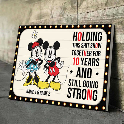 Holding This Show Together - Personalized Couple Mouse Poster With 3D Pattern Print