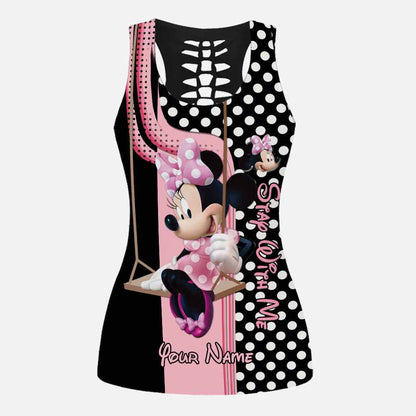 Stay With Me - Personalized Mouse Hollow Tank Top And Leggings
