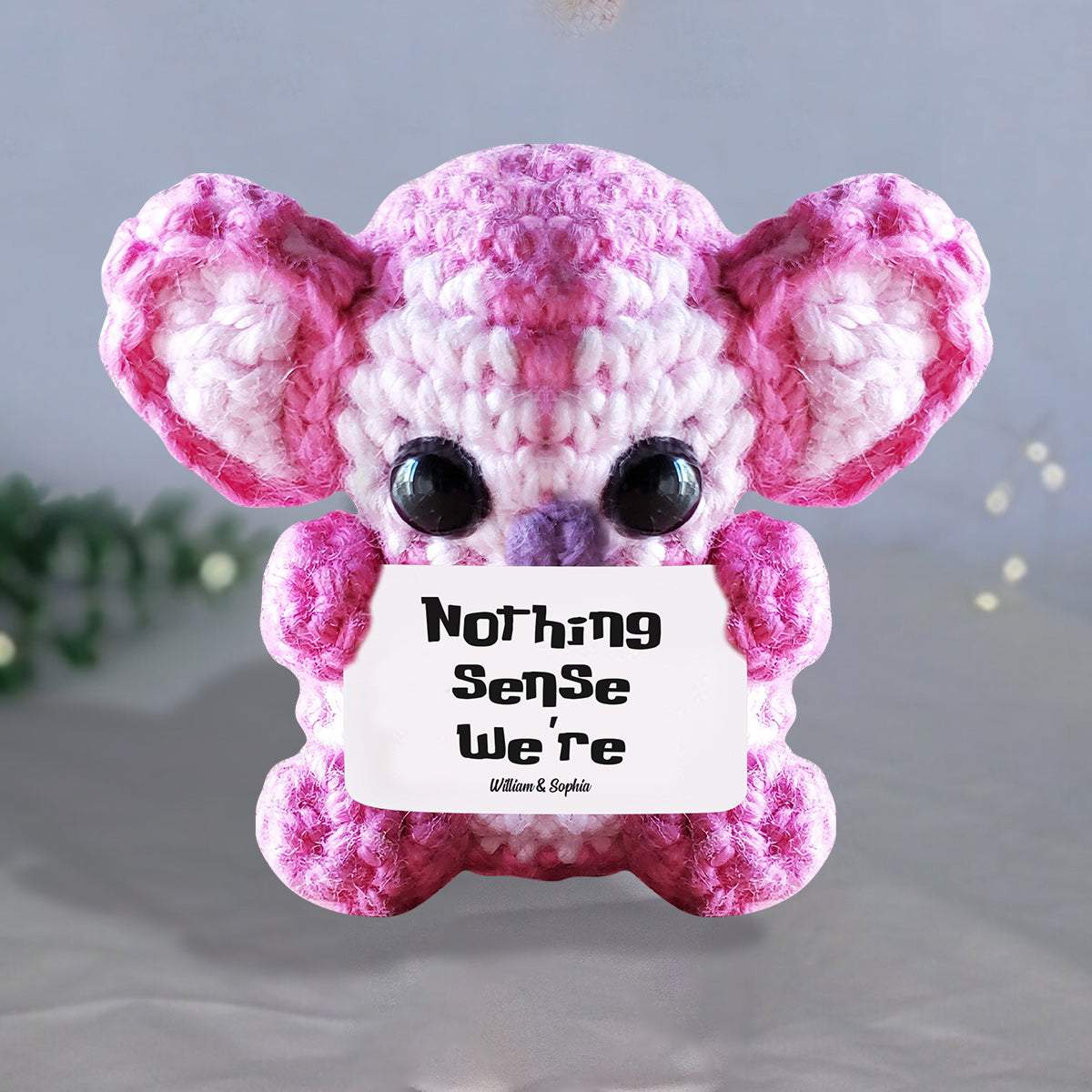 Nothing Makes Sense When We're Apart Ohana Couple - Personalized Ohana Hand Knitted Figurine