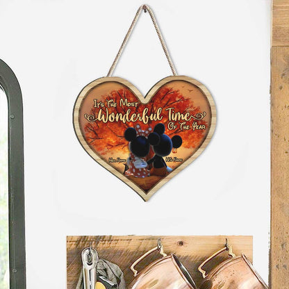 It's The Most Wonderful - Personalized Fall Mouse Wood Sign