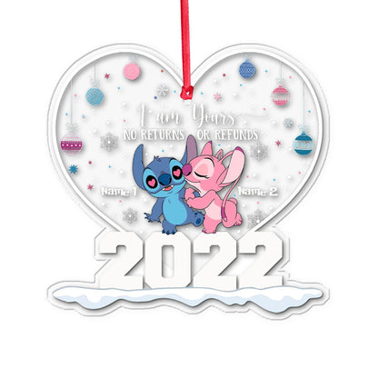 I am Yours - Personalized Christmas Couple Transparent Ornament