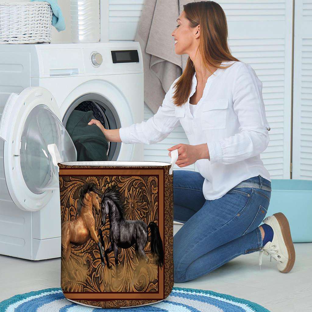 Horses Western - Horse Riding Lover - Horse Owner Storage Basket 0921