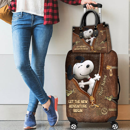 Let's The New Adventure Begin - Personalized Leather Handbag & Luggage Cover