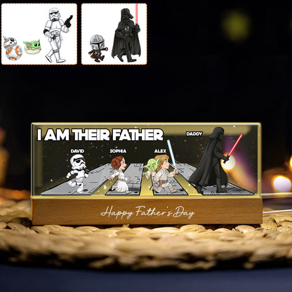 Best Daddy In The Galaxy - Personalized The Force Custom LED Night Light