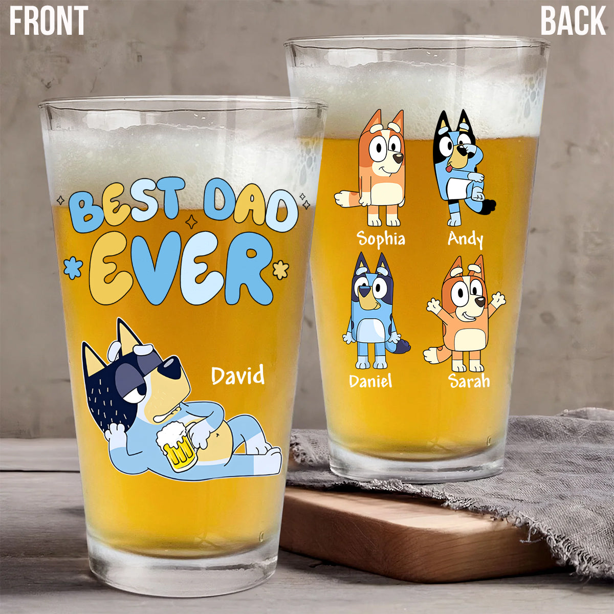 Best Dad Ever - Personalized Father Beer Glass