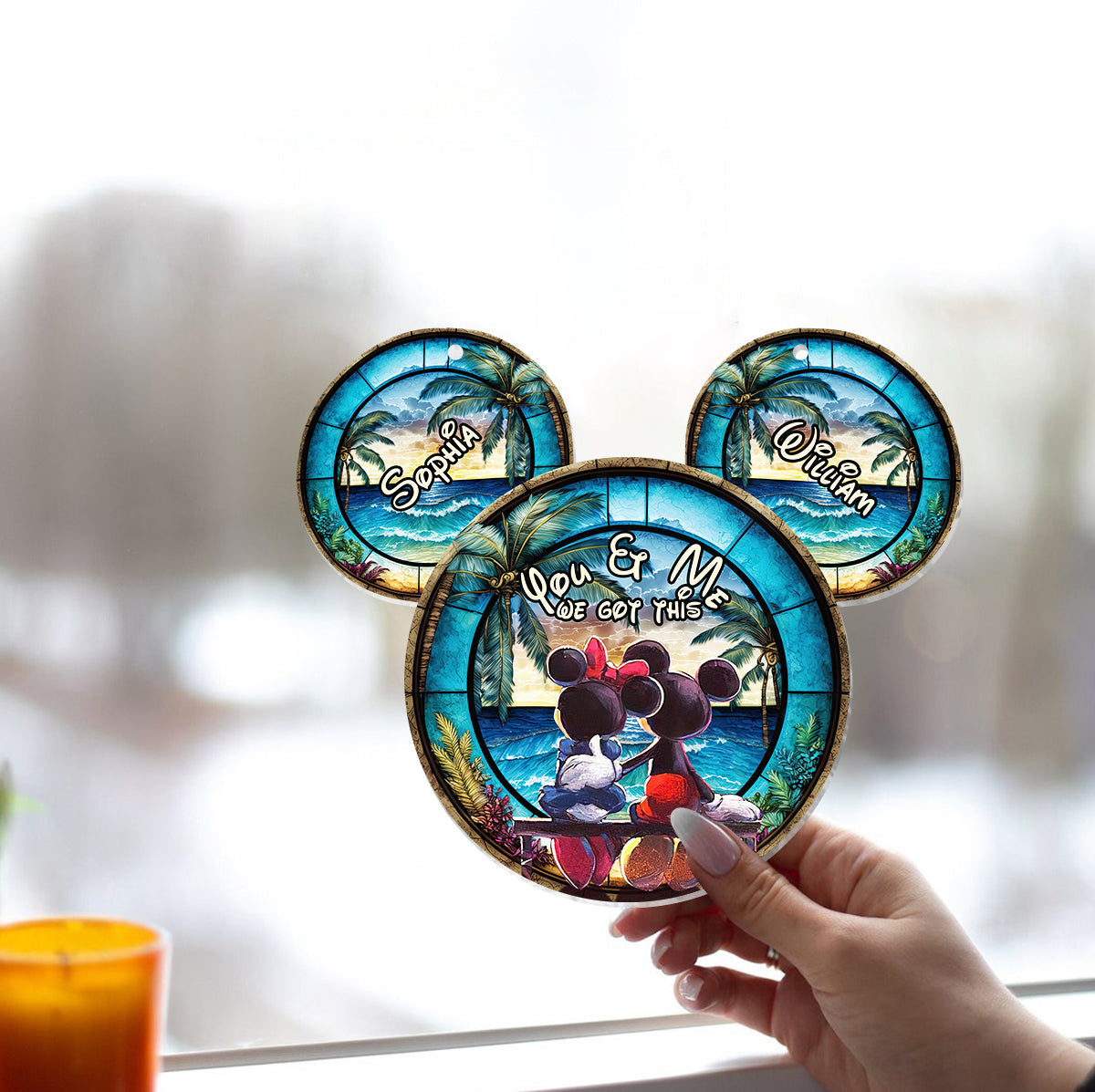 You & Me We Got This - Personalized Mouse Window Hanging Suncatcher Ornament