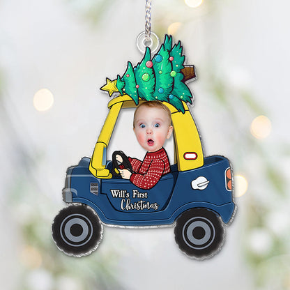 Baby's First Christmas - Personalized Newborn Transparent Ornament