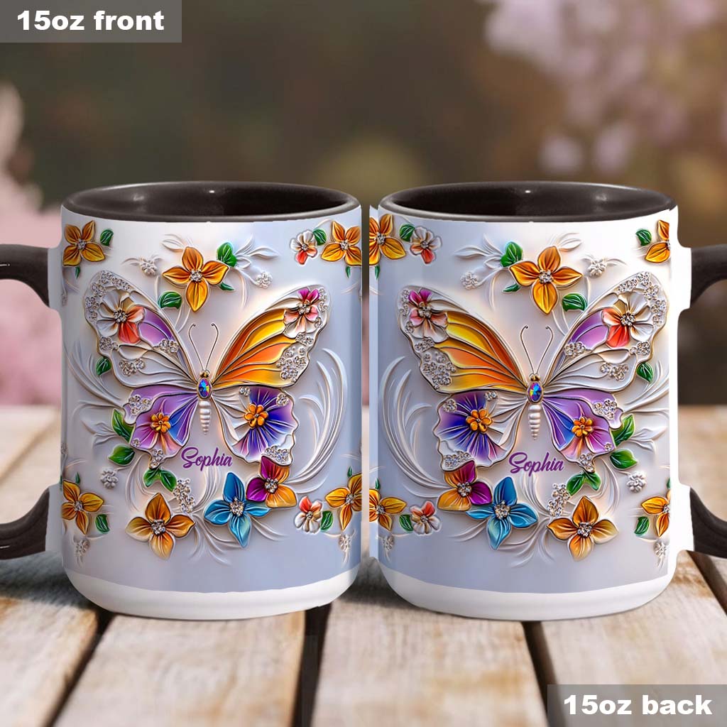 Stunning Butterfly - Personalized Butterfly Accent Mug