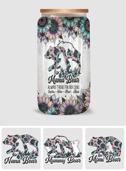 Mama Bear Always There For Her Cubs - Personalized Mother Can Glass