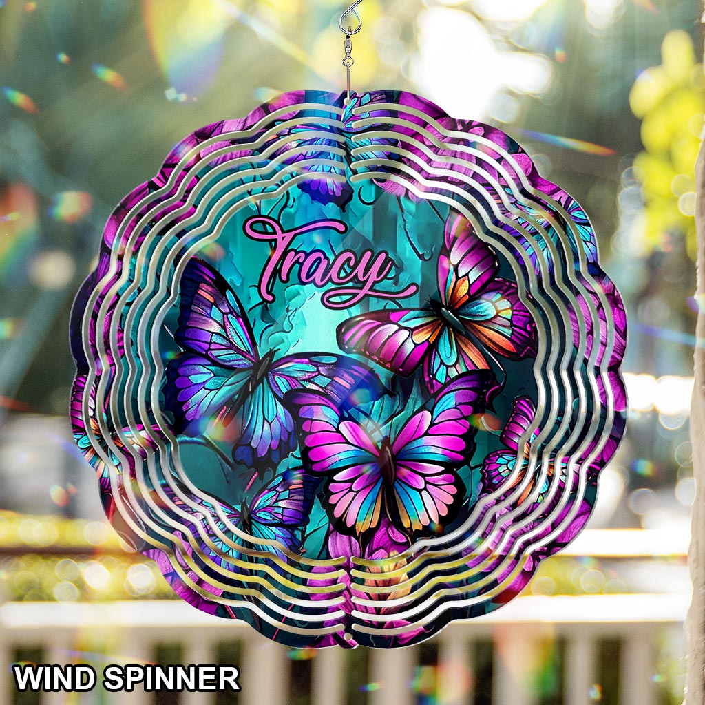 Butterfly In The Wind - Personalized Butterfly Wind Spinner