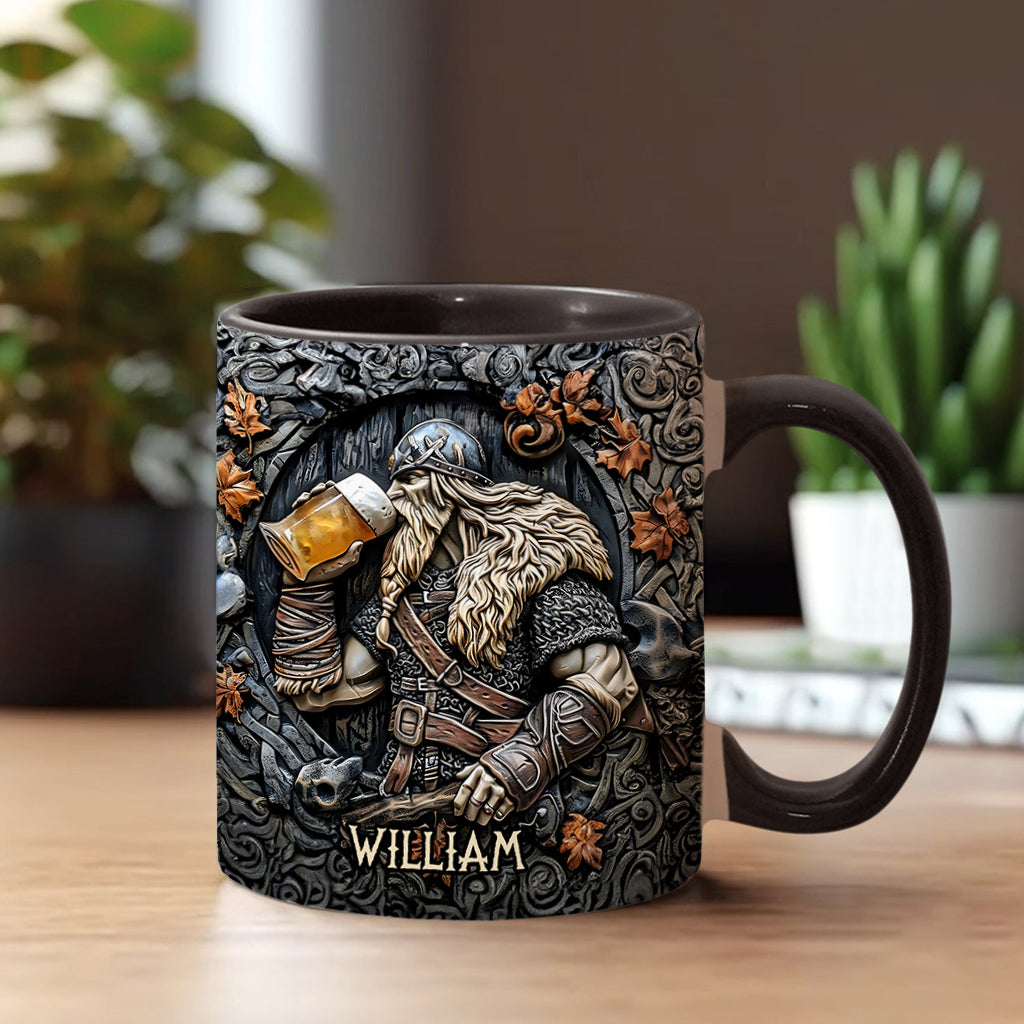 Viking Warrior Drinking Legend Raise Your Horn - Personalized Viking Accent Mug