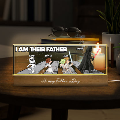 Best Daddy In The Galaxy - Personalized The Force Custom LED Night Light