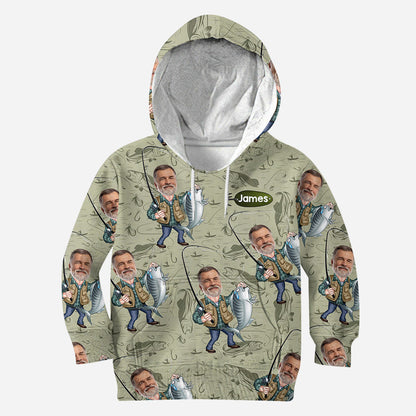 Funny Caricature Face - Personalized Fishing All Over Shirt