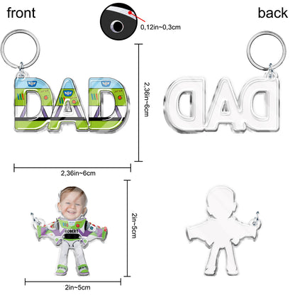 Best Dad Ever - Personalized Father Keychain with Charms