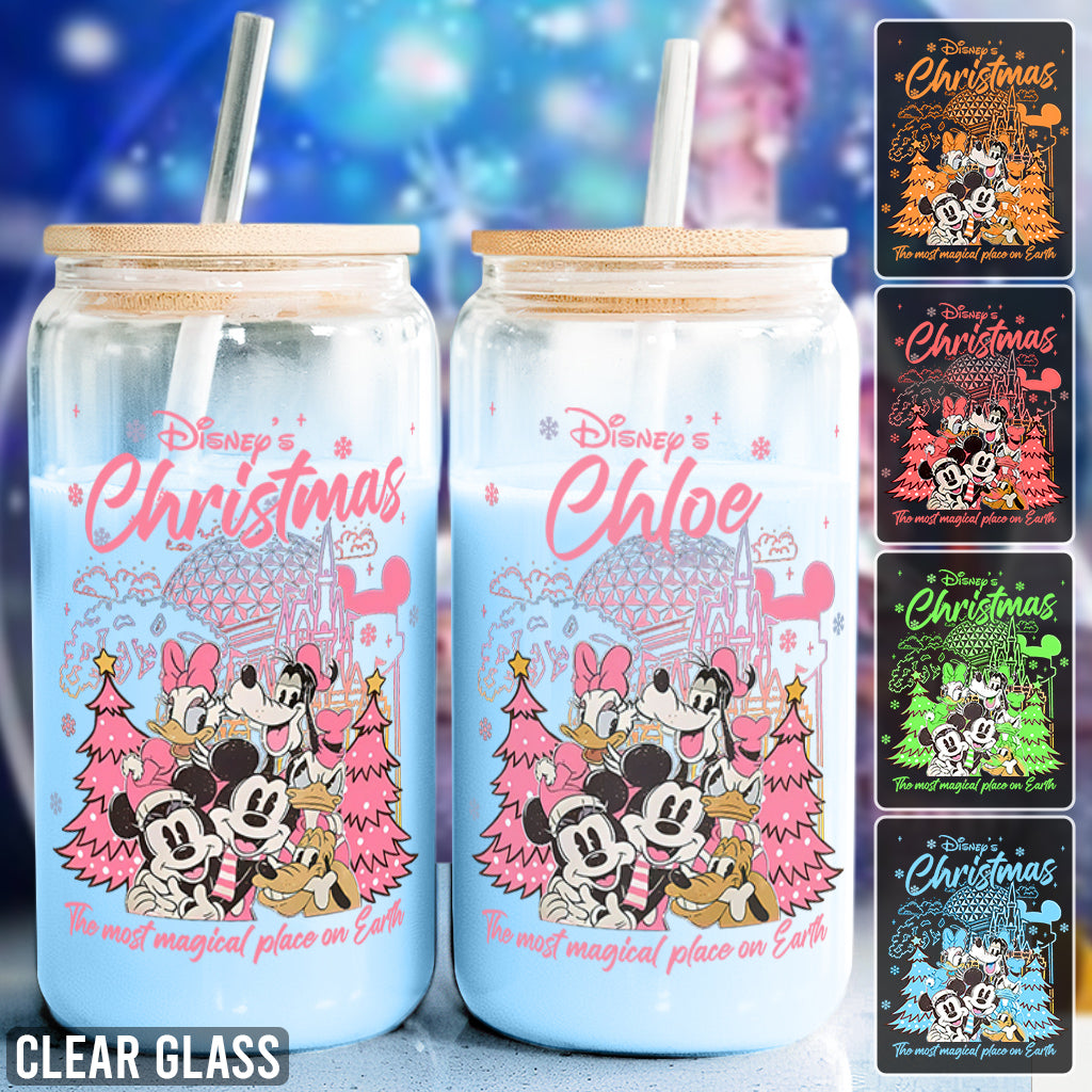 Christmas Disneyland - Personalized Mouse Can Glass