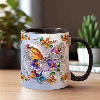 Stunning Butterfly - Personalized Butterfly Accent Mug