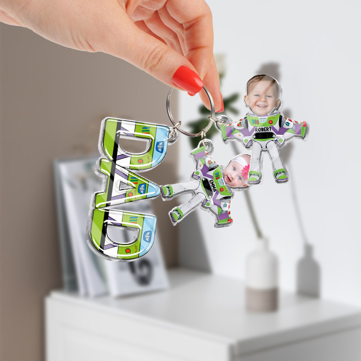 Best Dad Ever - Personalized Father Keychain with Charms