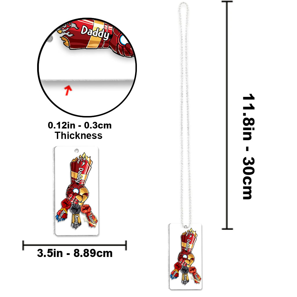 Daddy's Team Daddy's Sidekicks - Personalized Father Transparent Car Ornament