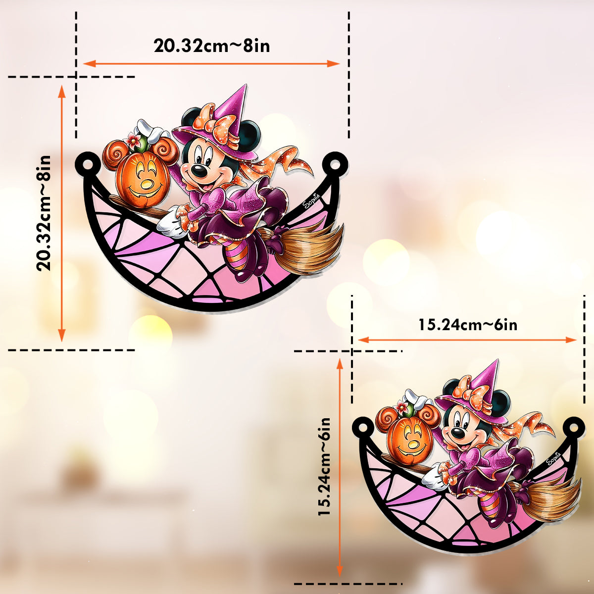 Witch On The Moon - Personalized Mouse Window Hanging Suncatcher Ornament