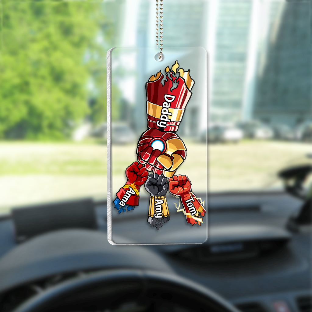 Daddy's Team Daddy's Sidekicks - Personalized Father Transparent Car Ornament