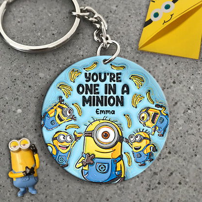 One In A Minion - Personalized Keychain