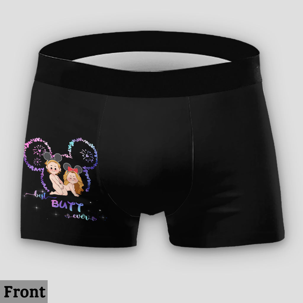 Best Butt Ever Mouse Ears Naughty - Personalized Mouse Lace Border Women Briefs And Men’s Boxer Briefs