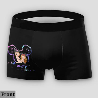 Best Butt Ever Mouse Ears Naughty - Personalized Mouse Lace Border Women Briefs And Men’s Boxer Briefs