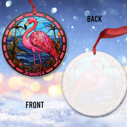 Love Flamingos - Personalized Flamingo Transparent Ornament