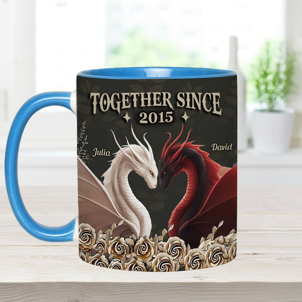 From Our First Kiss - Personalized Dragon Accent Mug