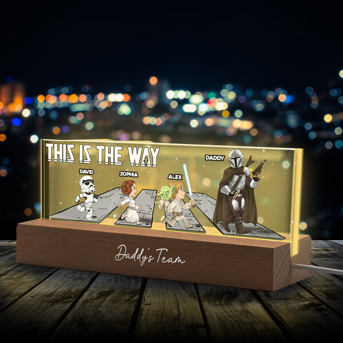 The Dadalorian This Is The Way - Personalized The Force Custom LED Night Light