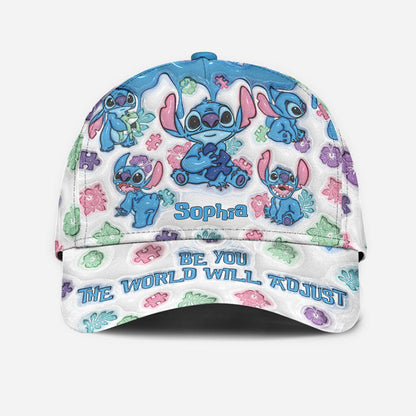 Be You The World Will Adjust - Personalized Autism Awareness Classic Cap