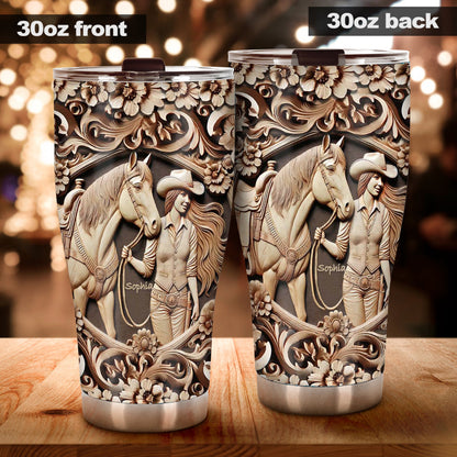 A Girl And Her Horse - Personalized Horse Tumbler