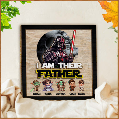 I'm Their Father Fist Bump Daddy's Team - Personalized The Force 2 Layered Wood Sign / Wood Plaque