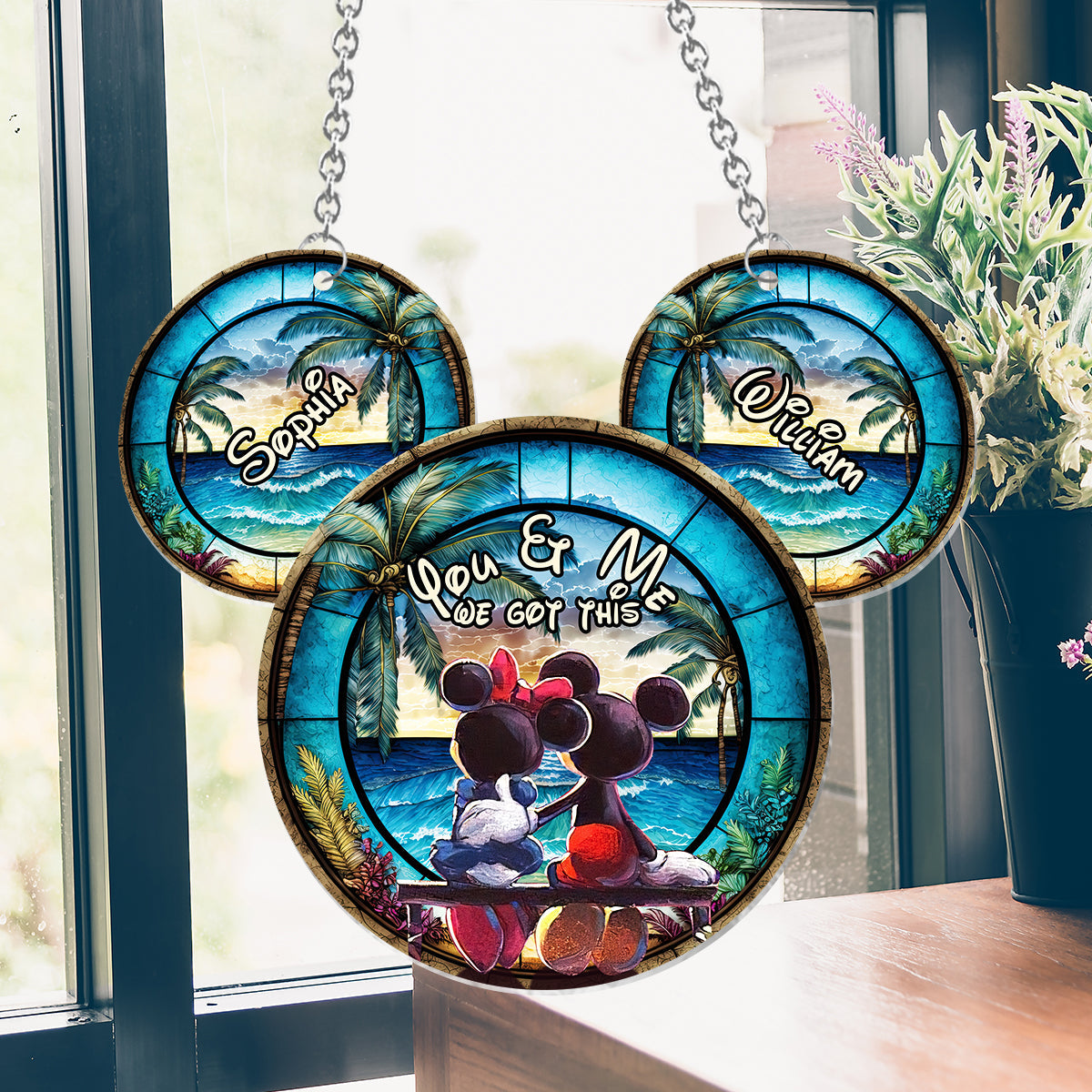 You & Me We Got This - Personalized Mouse Window Hanging Suncatcher Ornament