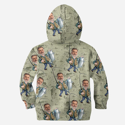 Funny Caricature Face - Personalized Fishing All Over Shirt
