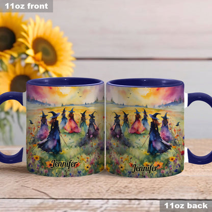 Watercolor Witches Gather - Personalized Witch Accent Mug