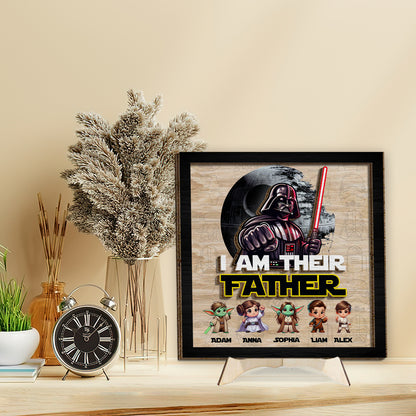 I'm Their Father Fist Bump Daddy's Team - Personalized The Force 2 Layered Wood Sign / Wood Plaque